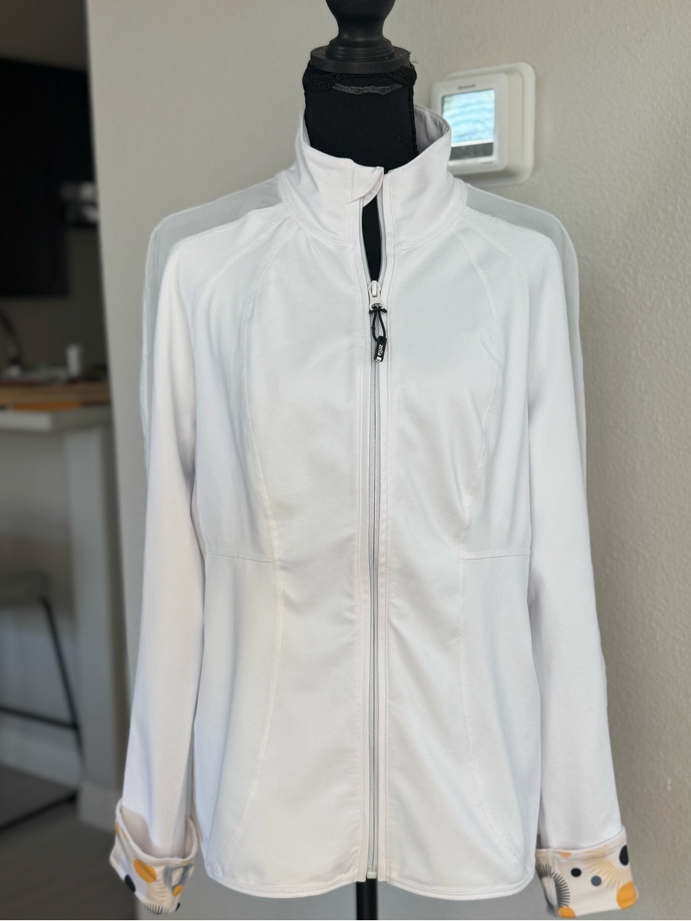 Zella White Zip-Up Athletic Jacket with Mesh Back